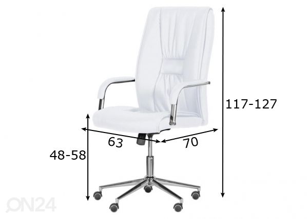 Työtuoli Carmen 6500-1 mitat