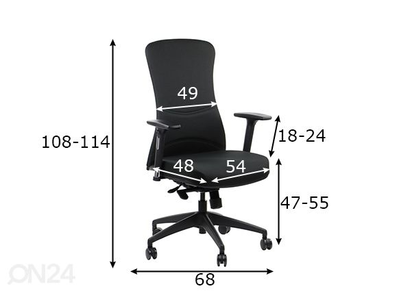 Työtuoli Kenton mitat