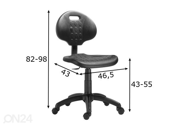 Työtuoli PU Nor musta mitat