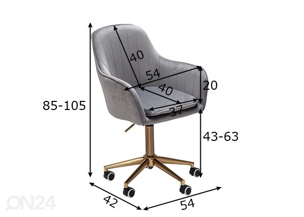 Työtuoli Stuhl, vaaleanharmaa mitat