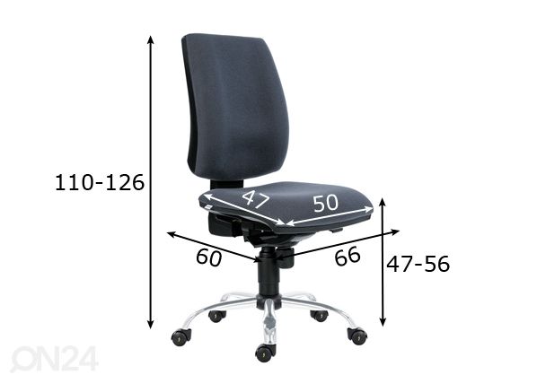 Työtuoli SYN Antistatic harmaa mitat