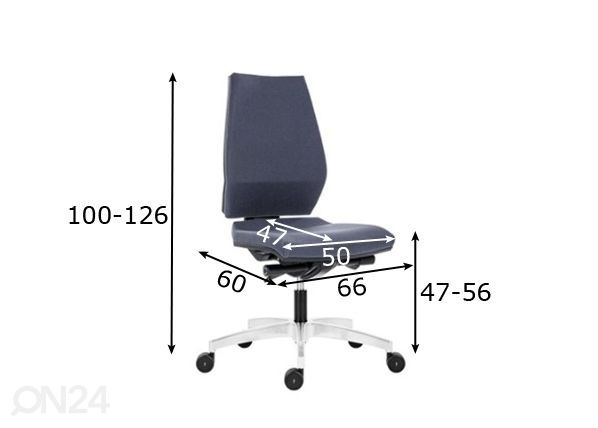 Työtuoli SYN Antistatic harmaa mitat