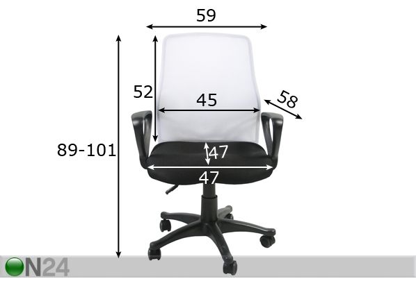 Työtuoli Treviso mitat