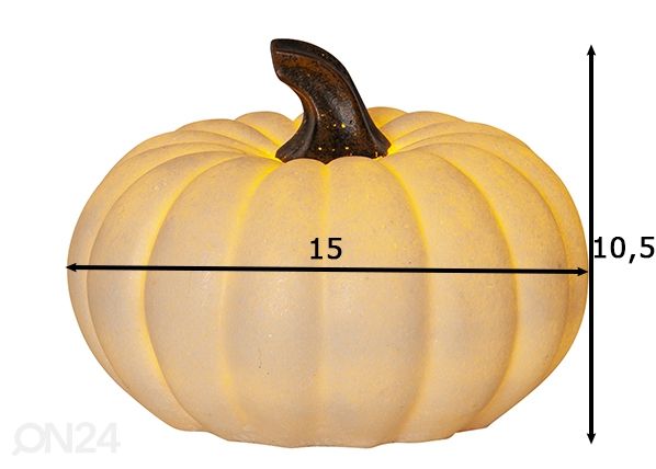 Ulkovalaisin Sandy Pumpkin Ø15 cm, valkoinen mitat