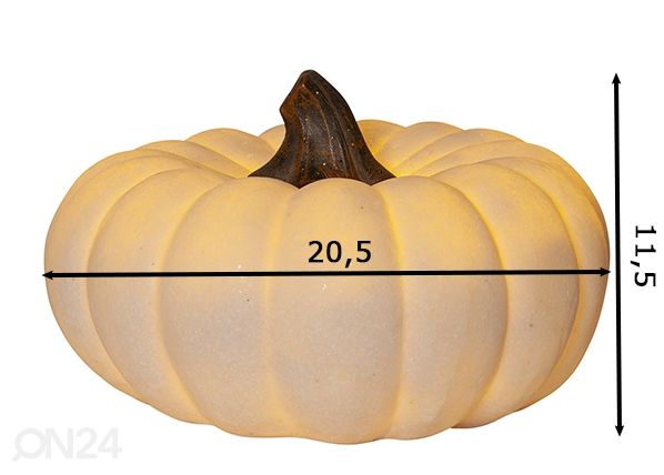 Ulkovalaisin Sandy Pumpkin Ø20,5 cm, valkoinen mitat