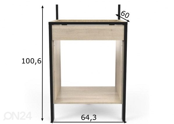 Uunikaappi Chili 64,3 cm mitat