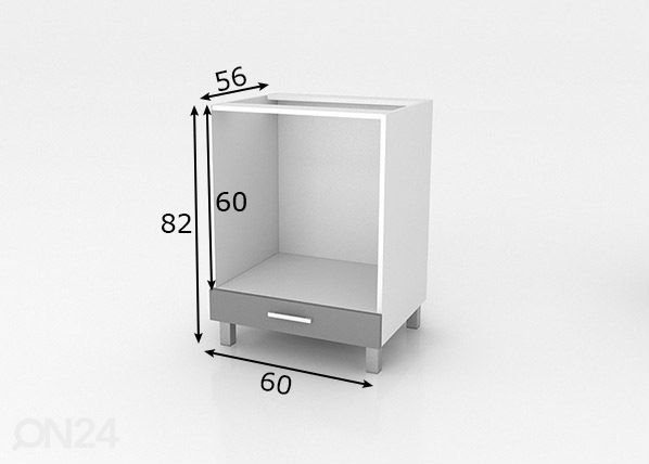 Uunikaappi integroitavalle uunille 60 cm mitat