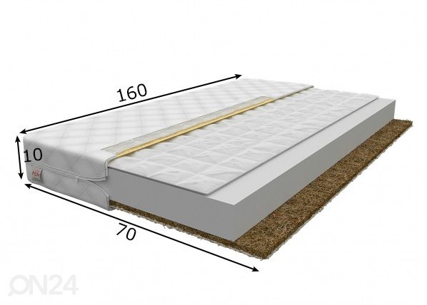 Vaahtomuovipatja Baby Comfort 70x160 cm mitat