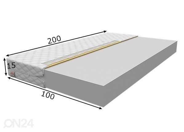 Vaahtomuovipatja Bresso Max 100x200x15 cm mitat