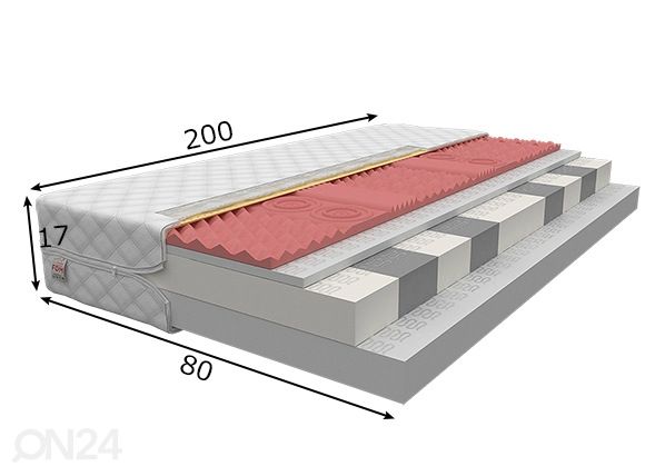 Vaahtomuovipatja Rovigo 80x200 cm mitat