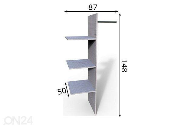 Vaatekaapin jakaja 956 90cm mitat