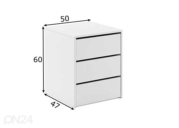 Vaatekaapin laatikosto mitat