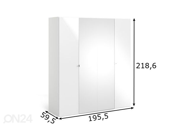 Vaatekaappi peiliovilla Save mitat