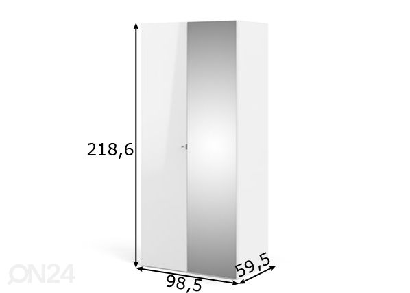 Vaatekaappi Save peiliovella mitat