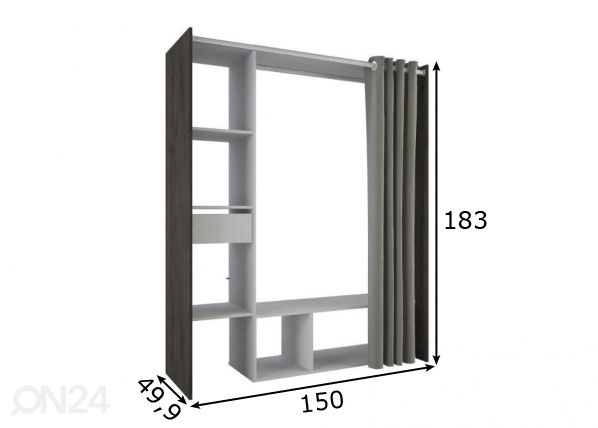 Vaatekaappijärjestelmä Montana 115-150 cm mitat