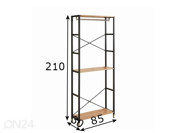 Vaatesäilytysjärjestelmä / naulakko mitat