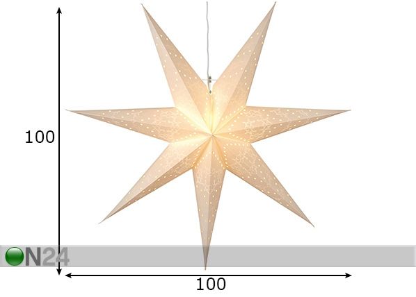 Valkoinen tähti Sensy 100 cm mitat