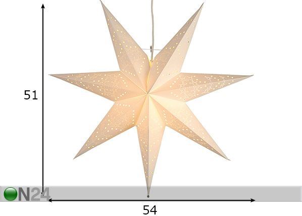 Valkoinen tähti SENSY 51 cm mitat