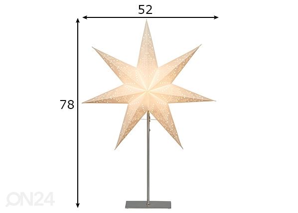 Valkoinen tähti SENSY jalalla 78 cm mitat