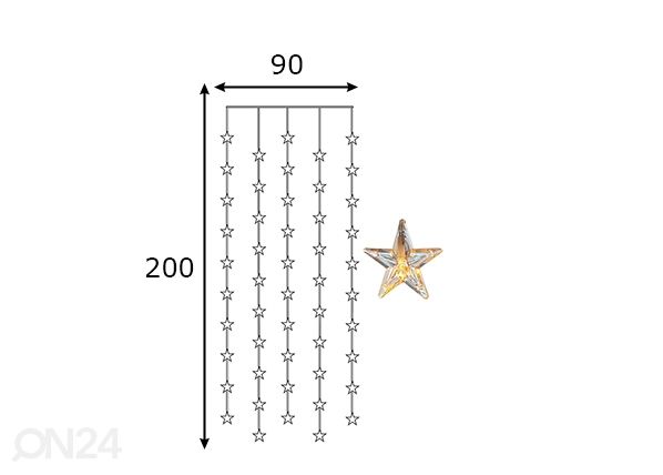 Valoverho Star 90x200 cm mitat