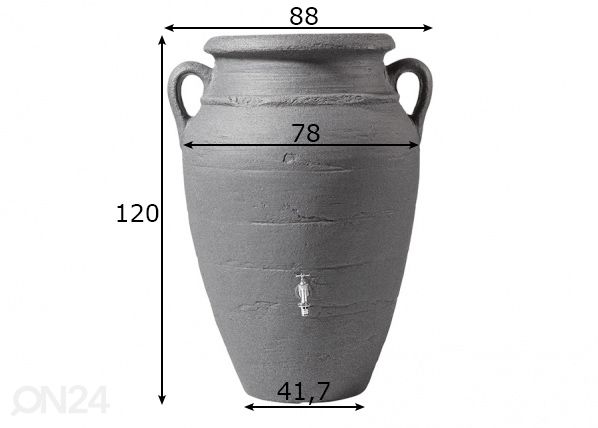 Vesisäiliö Antiik Amphora Dark Granite 360 L mitat