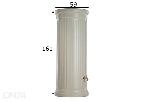 Vesisäiliö Column Tank Sandstone 330 L mitat