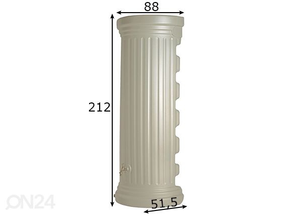 Vesisäiliö Column Wall Tank Sandstone 550 L mitat