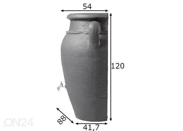 Vesisäiliö Rocky redstone 400 L mitat