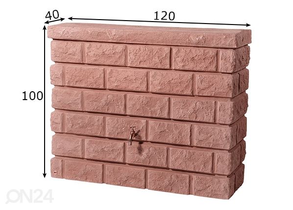 Vesisäiliö Rocky redstone 400 L mitat