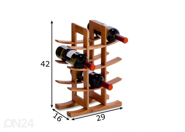 Viinipulloteline mitat