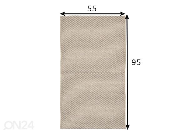 Villamatto 55x95 cm, beige mitat