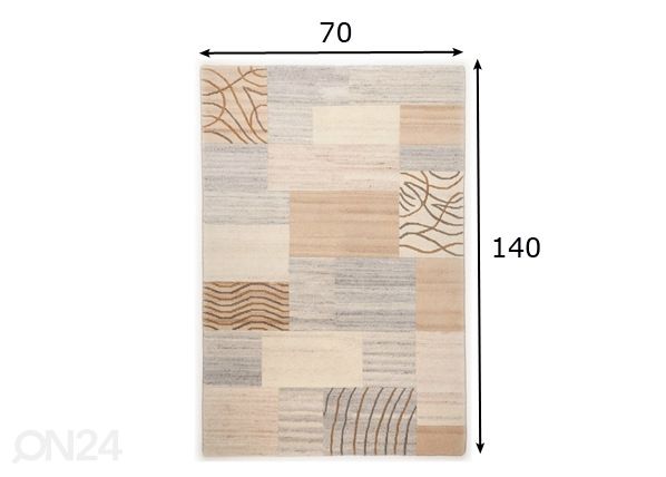 Villamatto Nakarta 70x140 cm mitat