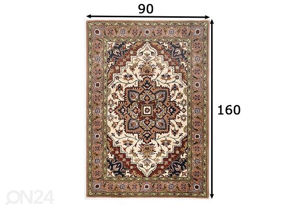 Villamatto Royal Heriz 90x160 cm mitat