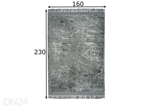 Viskoosimatto 160x230 cm mitat