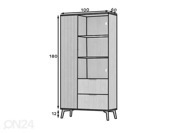 Vitriinikaappi 100 cm mitat