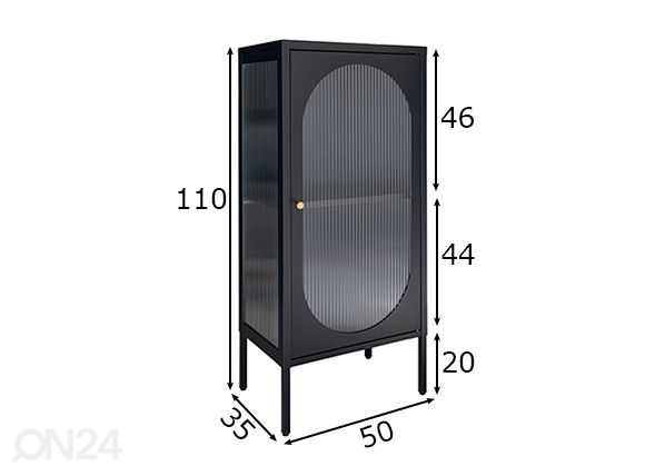 Vitriinikaappi Adelaide 50 cm mitat