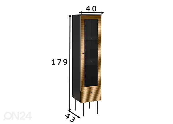 Vitriinikaappi Melvin 40 cm mitat