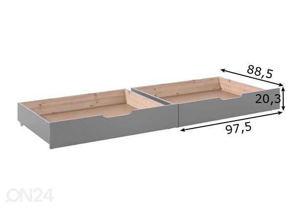 Vuodevaatelaatikot Pino 2 kpl mitat