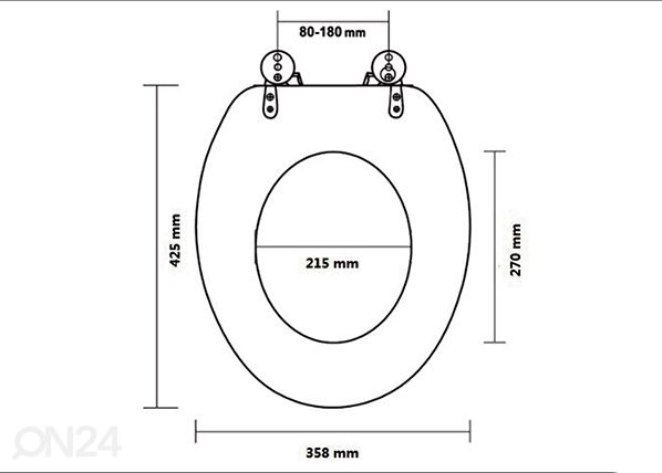 WC-istuimen kansi mitat