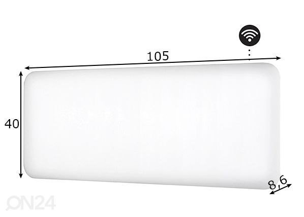 WIFI-patteri teräspaneelilla Mill Steel PA1200WIFI3 mitat