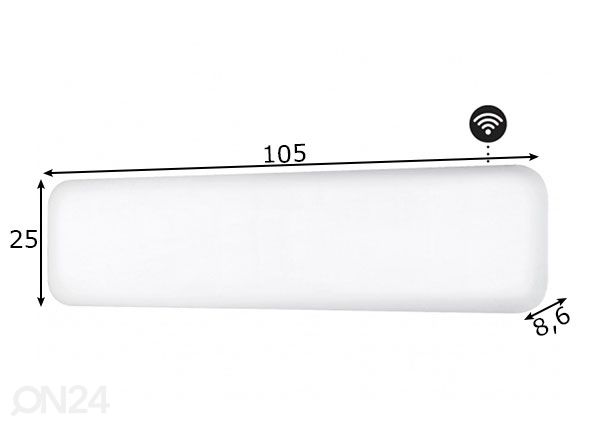 WIFI-patteri teräspaneelilla Mill Steel PA800LWIFI3 mitat