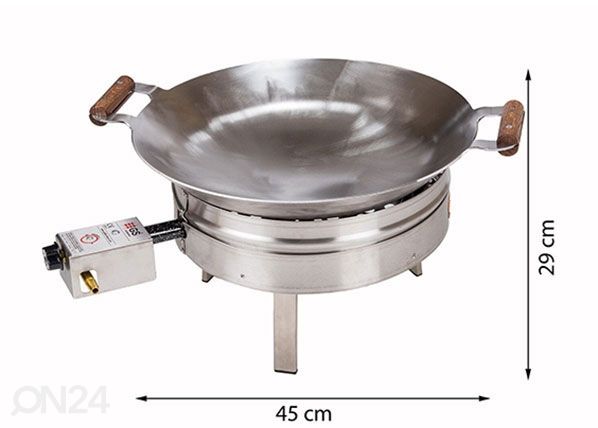 Wokkisetti PRO 450 Inox mitat