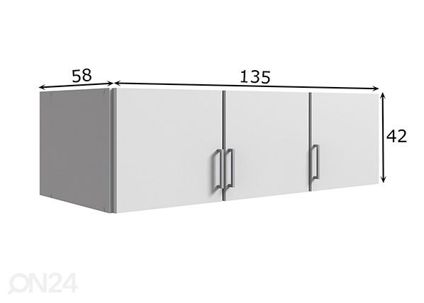 Yläkaappi Click 135 cm mitat