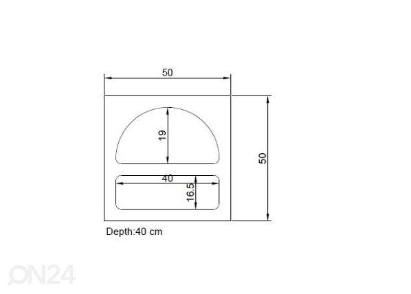 Yöpöytä Caria 50 cm mitat