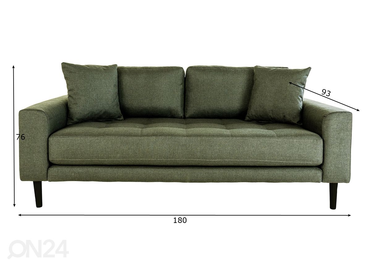 2,5-istuttava sohva Madrid kuvasuurennos mitat