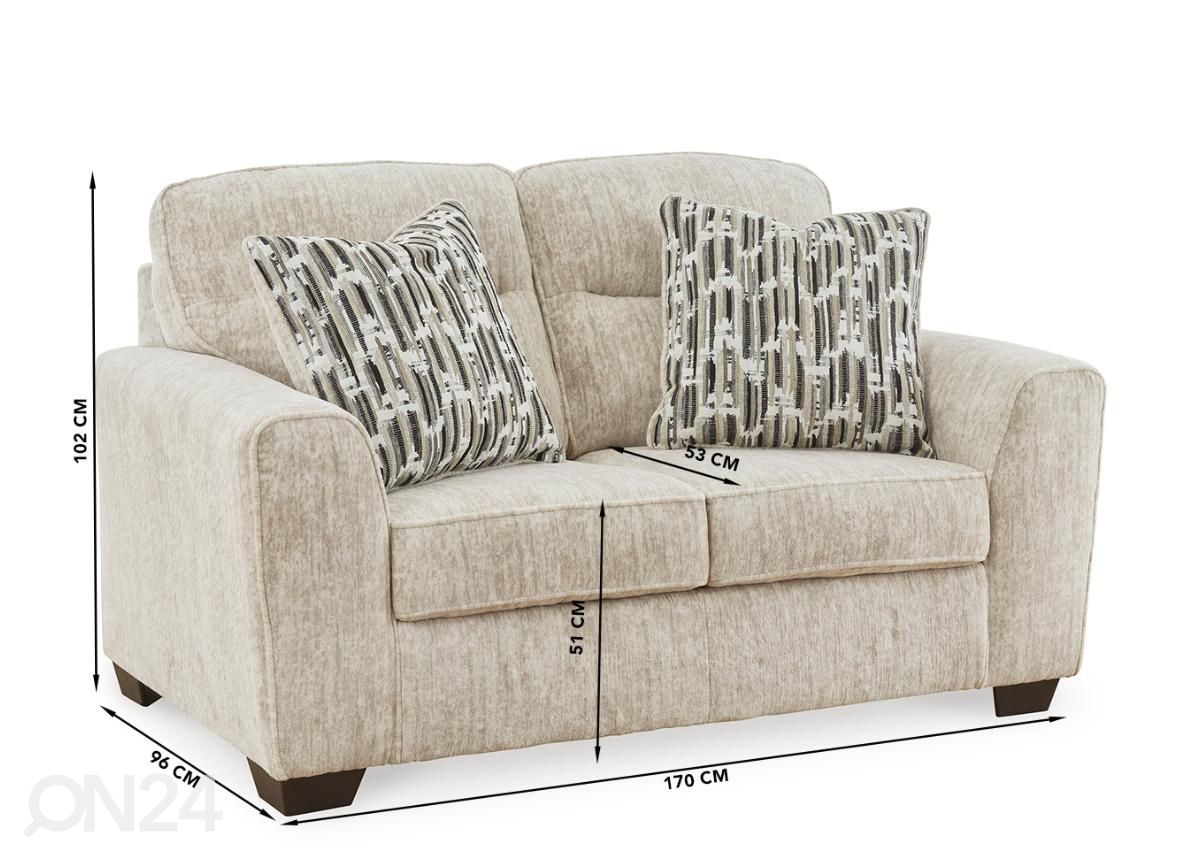 2-istuttava sohva 170 cm kuvasuurennos