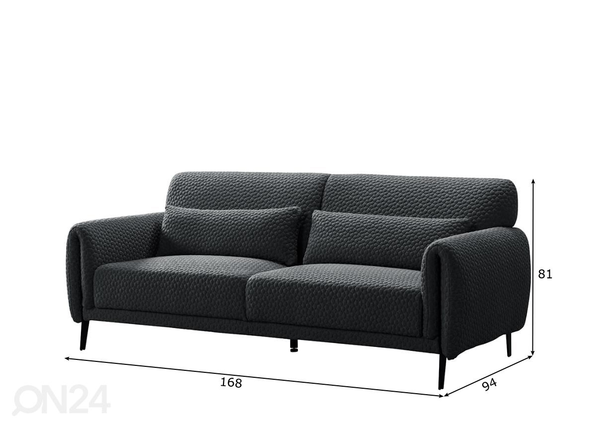 2-istuttava sohva kuvasuurennos mitat