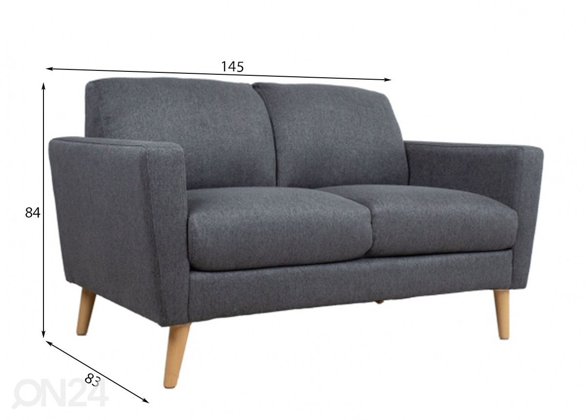 2-istuttava sohva Kaili kuvasuurennos mitat