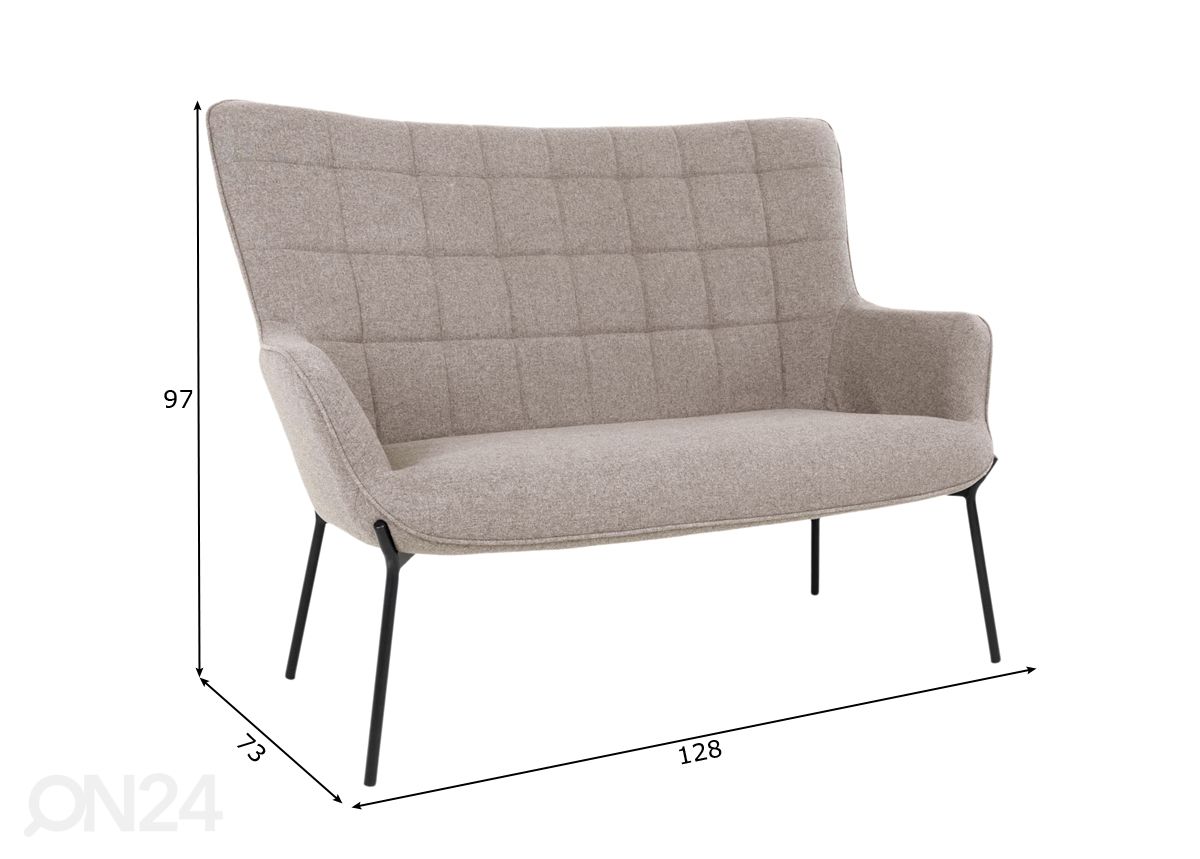 2-istuttava sohva Mantorp kuvasuurennos mitat