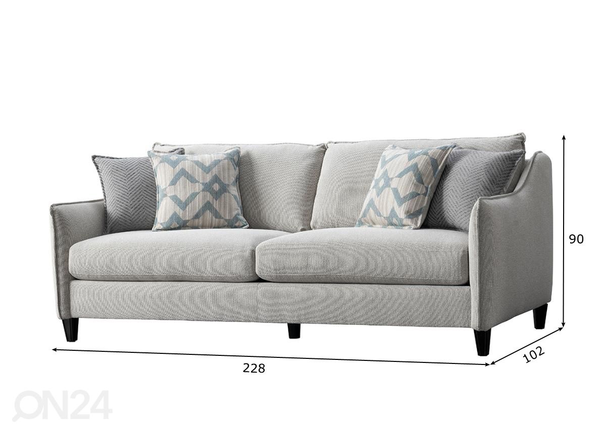 3-istuttava sohva kuvasuurennos mitat
